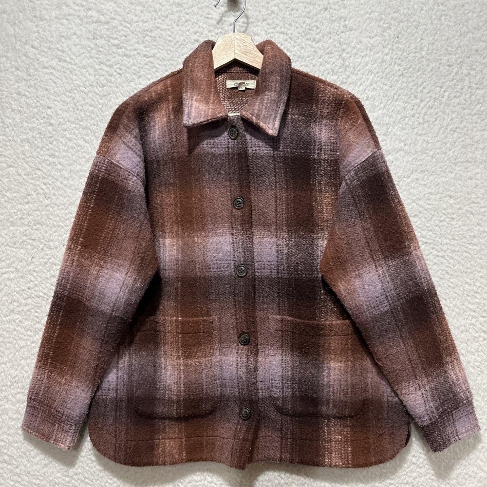 Madewell Women's Shirt‎ Jacket Size Small Multicolor Plaid Brushed Shacket Coat